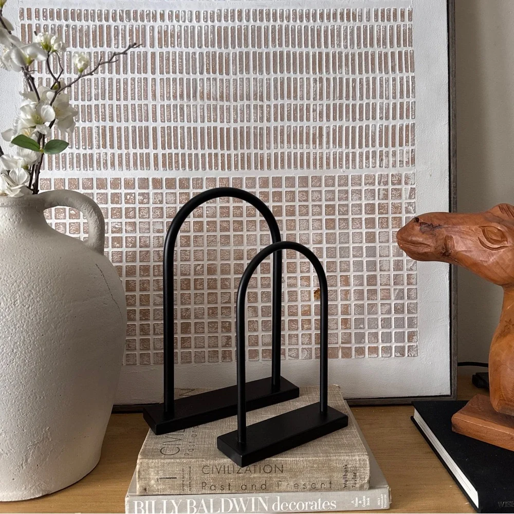 Elegant Medium & Small Metal Arch Tabletop Sculpture | Crate and Barrel